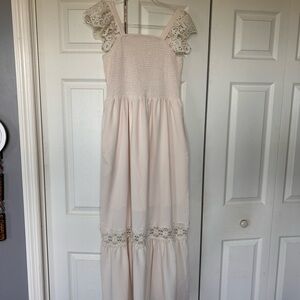 cream boho style dress